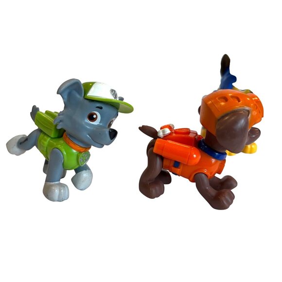 Paw Patrol Action Figures Set 6 Rocky Zuma Chase Marshall Robo-Dog Small - Picture 3 of 8